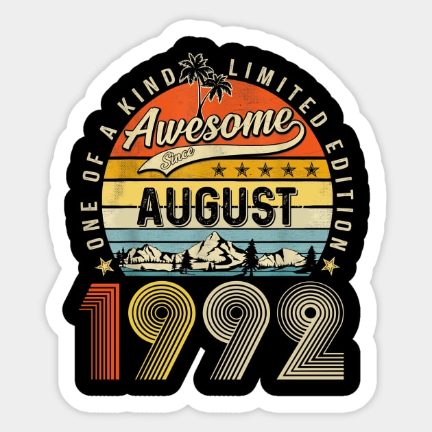 Awesome Since August 1992 Vintage 31st Birthday Sticker by Mhoon 